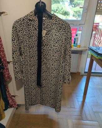 vestito misto seta, panna e nero