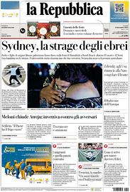 La Repubblica del 15 dicembre 2025