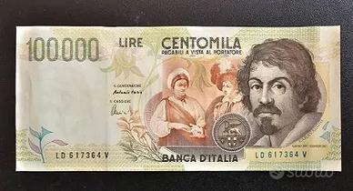 BANCONOTA DA LIRE 100000 CARAVAGGIO