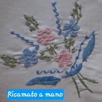 Copriletto misto seta ricamato a mano  nuovo 