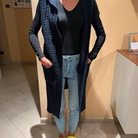 Mega Cardigan in lana con cappuccio