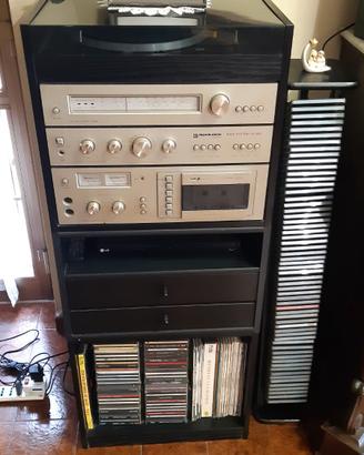 Impianto audio hifi stereo radio cassette vintage