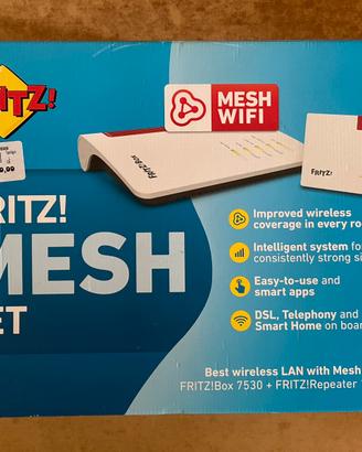 Kit Wi-Fi Mesh FRITZ!Box 7530 + FRITZ!Repeater