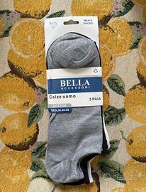 Calze uomo Bella Accessori 3x Bianco, nero, grigio