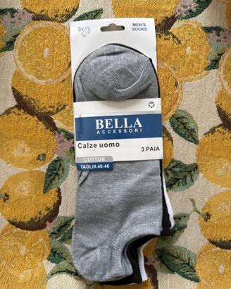 Calze uomo Bella Accessori 3x Bianco, nero, grigio