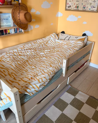 Letto bambini 160x80cm con cassetti e materasso