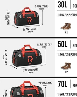 borsone 50L per moto/quad
