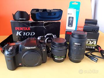 Pentax K10 D kit con obiettivi e accessori