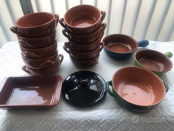 Batteria in terracotta per cucina