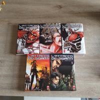 manga volumi 1-5 pacco attacco dei giganti 