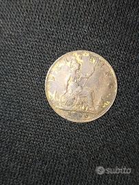 Moneta da 1 farthing inglese 1886 età vittoriana b