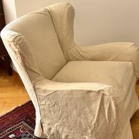 Poltroncine imbottite in cotone beige