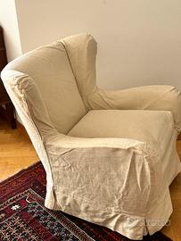 Poltroncine imbottite in cotone beige