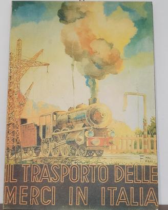 Arte pubblicitaria F. Mariani "Treno Locomotiva"