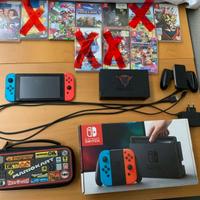 BUNDLE! Nintendo Switch + 6 Giochi + Case ufficial