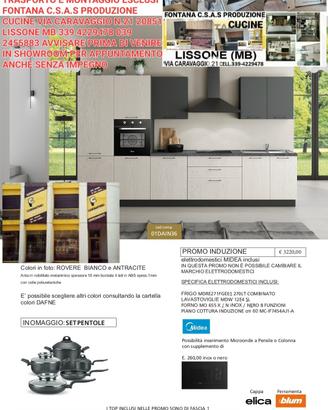 cucine 360 cm complete di elettrodomestici 