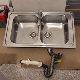 Lavabo doppio in inox