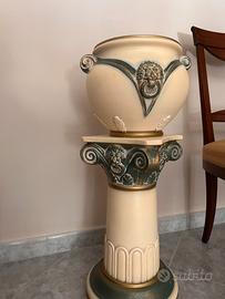 Set Giardiniere e piedistallo Vintage in Ceramica