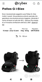 Seggiolino auto Cybex Isofix 1-15 anni