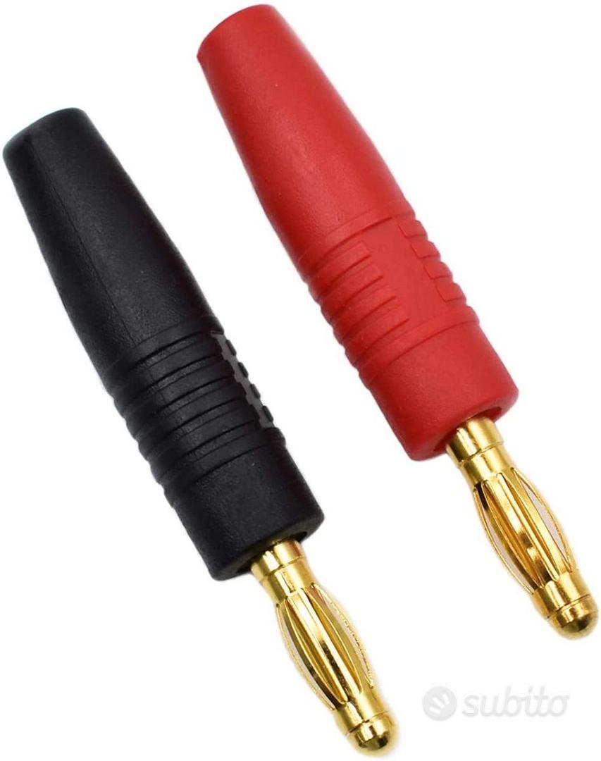 Set 10 Paia Connettori Banana A Vite – Placcati In Rame, Foro Laterale, Rosso/Nero, Per Strumenti E Apparecchi - 5