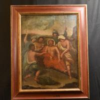 Antico Dipinto Passione di Cristo con Cornice