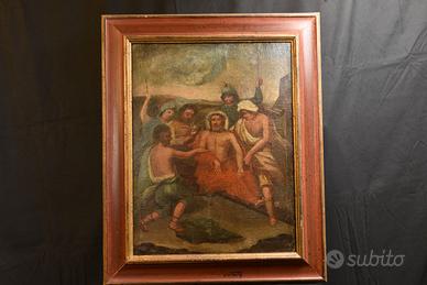 Antico Dipinto Passione di Cristo con Cornice