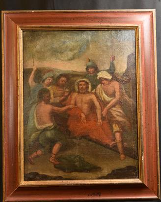 Antico Dipinto Passione di Cristo con Cornice