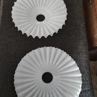 Due coppe lampadario opaline bianco Murano antico