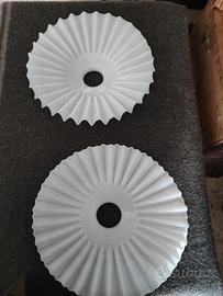 Due coppe lampadario opaline bianco Murano antico