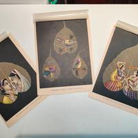 Dipinti ad olio su foglie scheletriche