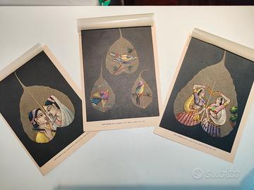 Dipinti ad olio su foglie scheletriche