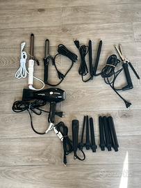 Kit professionale parrucchiera - phon piatra ferri