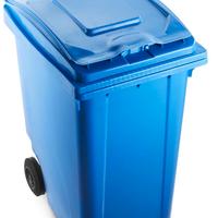 Bidone carrellato blu