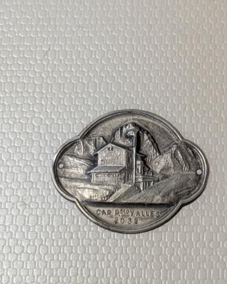 Placca souvenir bastone montagna