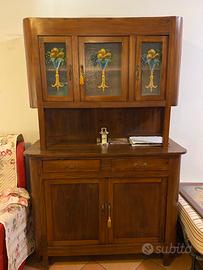 Mobile antico con vetrinetta restaurato 1900