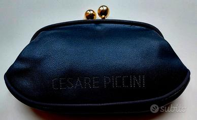 Originale CESARE PICCINI, clutch blu in vera pelle