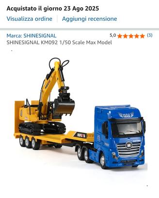 Modello in Scala 1/50 Camion con Escavatore 
