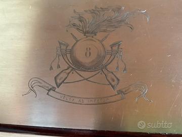 GRANDE SCATOLA MOGANO 8” REGG.BERSAGLIERI 1930/40