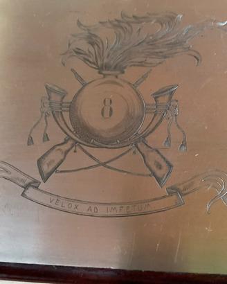 GRANDE SCATOLA MOGANO 8” REGG.BERSAGLIERI 1930/40
