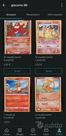 lotto Pokémon Charizard charmeleon charmender 