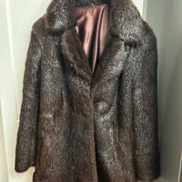 Cappotto di pelliccia marrone vera