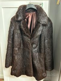 Cappotto di pelliccia marrone vera