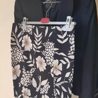 TAILLEUR MILA SCHON  GIACCA NERA GONNA FLOREALE