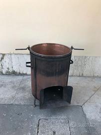 Fuocone con 2 paioli in rame