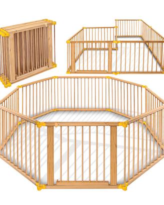 Recinto bambini KIDUKU XXL 7,2 m – legno naturale