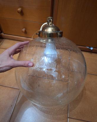 Lampadario vetro palla anni 70