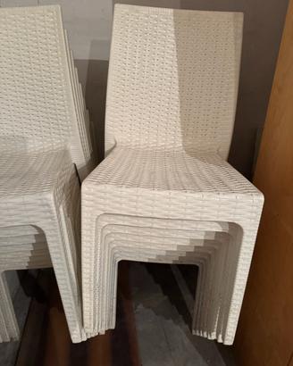 sedie bianche plastica