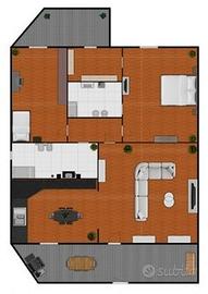 Nuovo trivano al piano terra con 2 posti auto