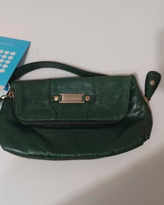 Pochette piquadro verde in pelle nuova