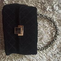 Borsa elegante Maria Mare nera in velluto trapunta